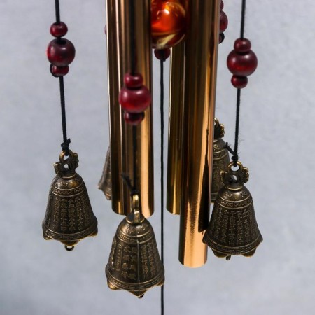 Wind Music Metal "Fan" 4 tubes 5 bells 60x8.3 cm-2