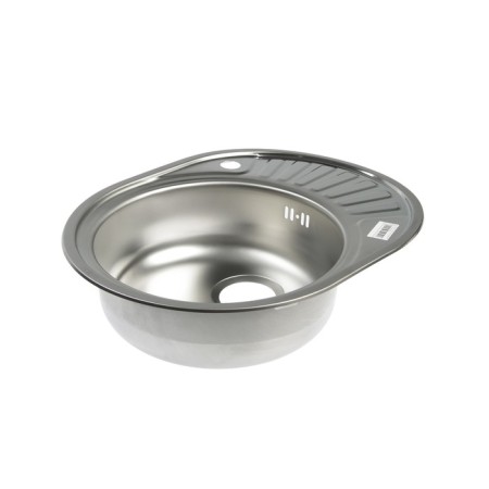 Kitchen sink "Vladiks", cut, with a siphon, 57x45 cm, left, stainless steel 0.6 mm-1