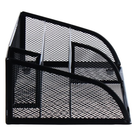 Chancellery stand, 5 departments, mesh, metal, black-3