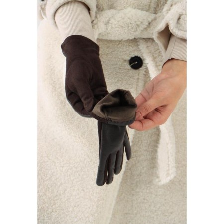 Gloves are female, dimensionless, without insulation, brown color-2