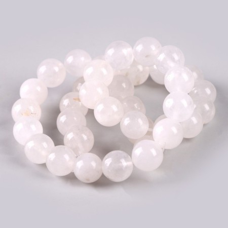 Beads made of natural stone "White quartz" set 36 pcs., Size 1 pc. - 10 mm-2