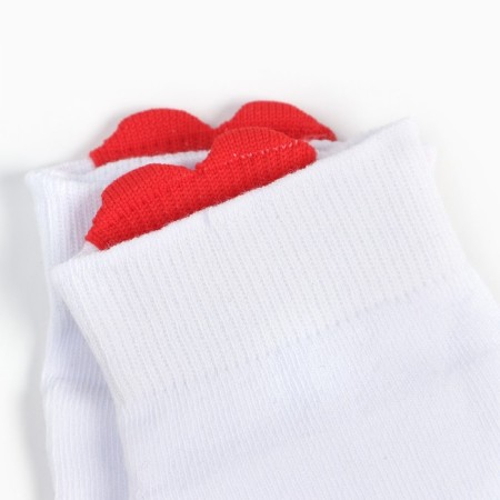 Women's socks, white/heart, size 35-37-3