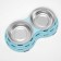 Metal dual bowl on a plastic base 2 x 160 ml, 25 x 14 x 5 cm, blue
