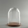 Glass dome -slosh on a wooden stand "Vincent - 1", 20x15 cm, brown
