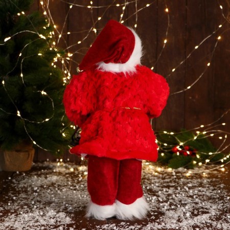 Santa Claus "in a red fur coat with a belt, with a flashlight" 25x45 cm-2