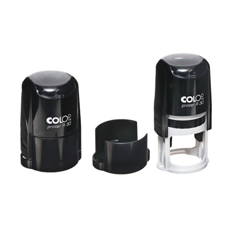 Equipment for round printing automatic COLOP Printer R30, diameter 30 mm, with a lid, black body-1