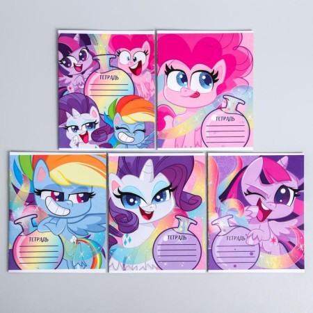 Notebook in a cage 12 sheets, 5 types of mix, cover coated cardboard, my little pony-6