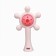 Silicone teething with a rattle "Baby", Pink color, crumb I