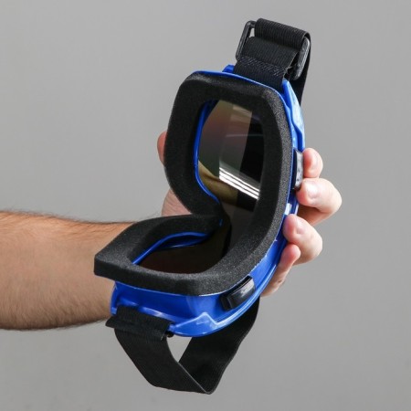 Glass-mask for motorcycle driving, chameleon glass, blue color-2
