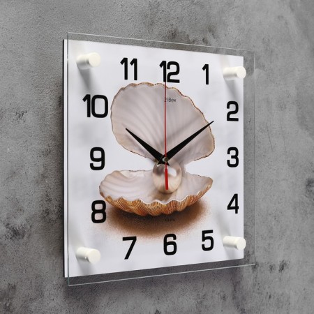 Wall clock: sea, "pearl in the shell", 25x25 cm-1