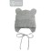A cap on ties with ears Children's Amarobaby Pure Love Bear, with a lining, size 46-48 cm, color gray color