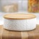 Porcelain Bank for bulk products Bellatenero “Leaves”, 450 ml, D = 15 cm, white color