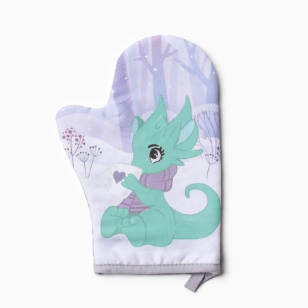 Set of kitchen. Dolyana "tea party in the forest": mittens 20x28 cm, severity 17x17 cm, 35% HL, 65% PE-1