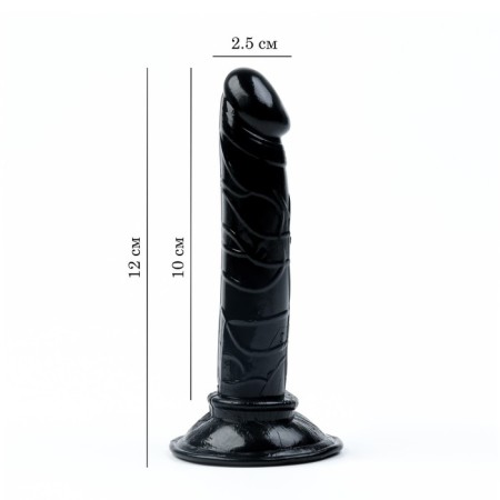 Falloimitator Realist Oka-Khpoki, on the suction cup, anal, gel, 12 x 2.5 cm, black-4