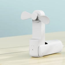 FS08 portable fan, Power Bank 1200 mAh, 2 modes, USB, folding, white