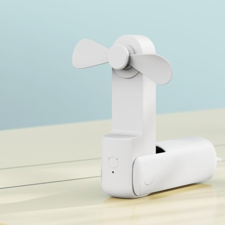 FS08 portable fan, Power Bank 1200 mAh, 2 modes, USB, folding, white