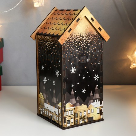 New Year's tea house "House. Black Gold" 20x10.5x9.5 cm-4