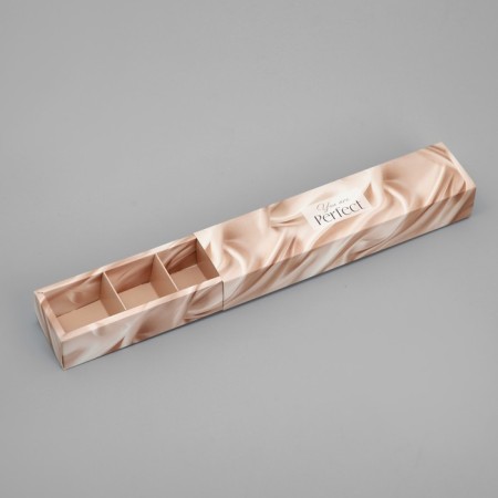 Box for sweets, confectionery packaging, 5 cells, “fabric”, 5 x 21 x 3.3 cm-2