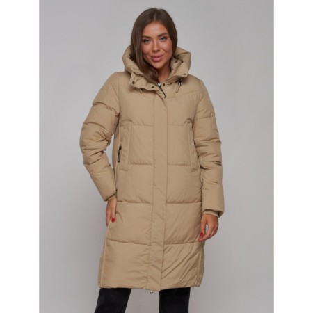 Coat insulated winter female, size 42, color light brown-6