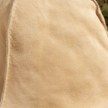 Bath cap of "premium" sheepskino straight seam, beige-1