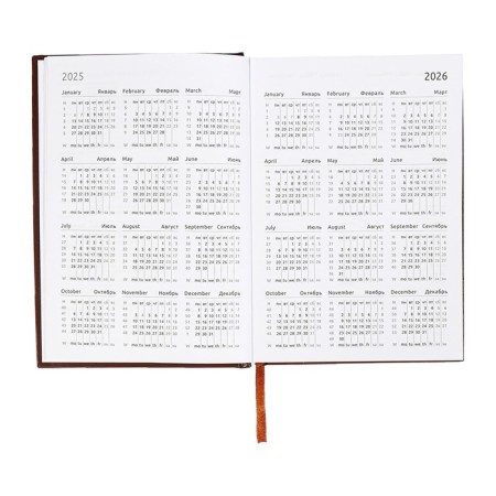 Dated diary 2024, A5, 176 sheets, Attomex.orion, Bumvinyl cover, Lasse, Blok 70 g/m2, brown-7