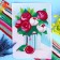 Cross -stitching "composition from peonies", set for creativity, 30 x 20 cm