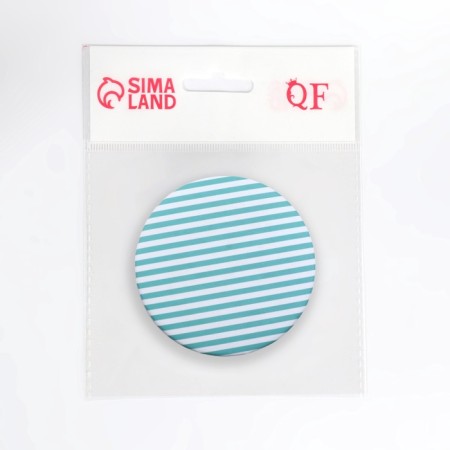 Folding mirror "stripes", d = 7.5 cm, turquoise color-5