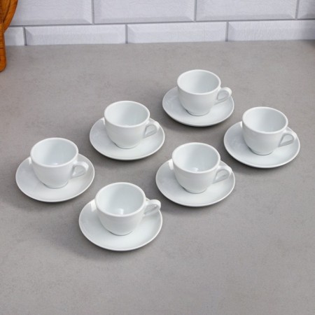 Lemon coffee set, 12 objects, 6 cups 100 ml, porcelain, Iran-1