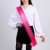 Carnival set "Beautiful graduate", 2 items: pink tape + pin, rim with flowers