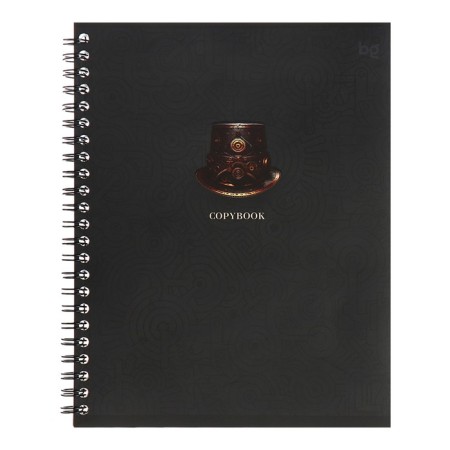 A notebook of 96 sheets in a cage on the crest "steampunk", cover of shallow cardboard, matte lamination, selective varnish, mix-3