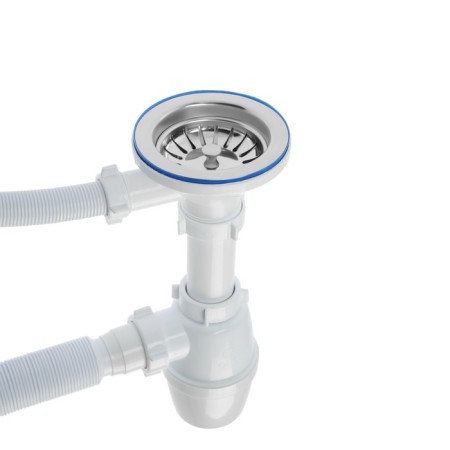 Siphon for washing ORIO A-50079-2, 3 1/2 "x 40 mm, with round overflation, with corrugated 40x40/50 mm-1