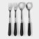 Swan stands for cutlery, 5 items: stand 9 × 6.5 × 16.5 cm, 2 spoons, 2 forks, black color black