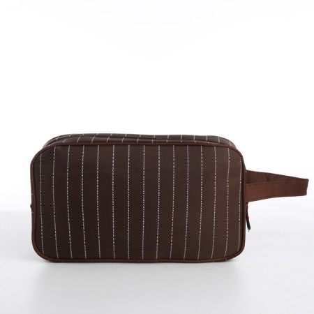 Lightning cosmetic bag, external pocket, brown color-1
