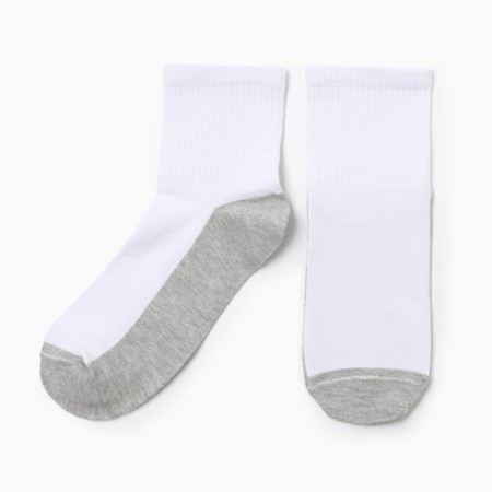 Male socks shortened, white/gray color, rr 31