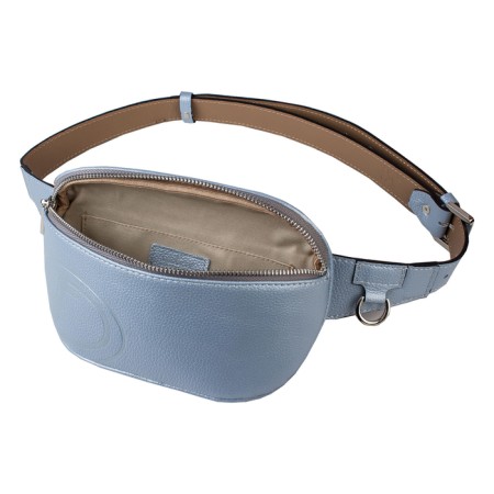 Waist bag, lightning department, adjustable belt, blue color - mother of pearl-1