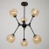 Chandelier 76801/6 6x60W E27, black/amber, 66x66x65 cm