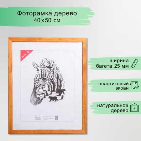 Photo frame 40x50 cm (2503) wood (plastic screen)