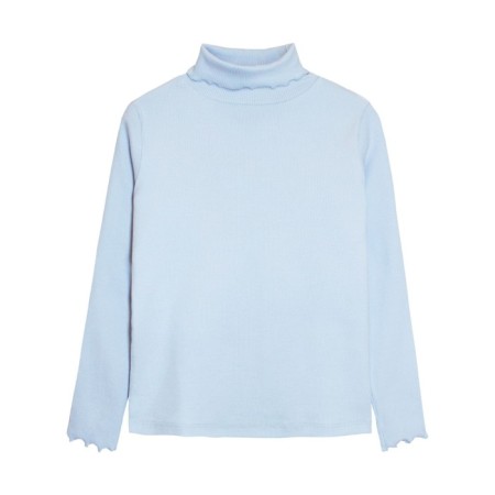 Turtleneck for girls, height 152 cm, blue color
