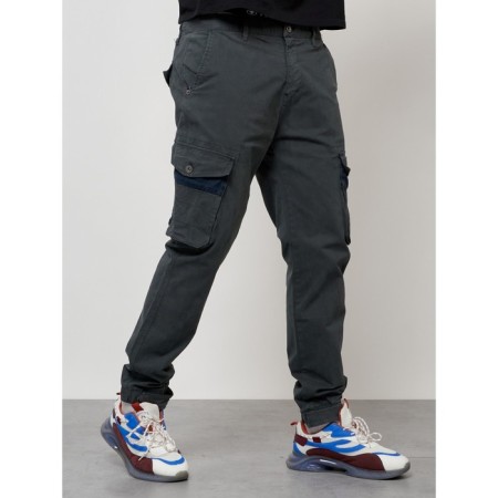 Cargo jeans men, size 44-46, dark gray color-2