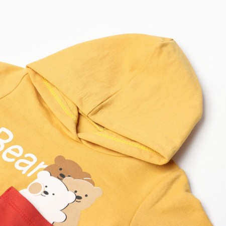 Kit for children (sweatshirt/pants), yellow color, height 68 cm-1