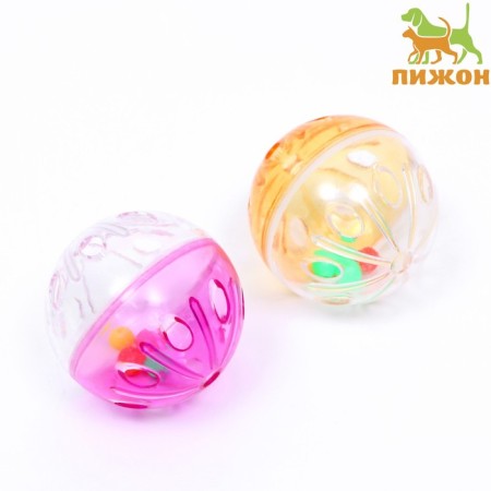 Ball for cats "Fun family" with plastic balls inside, 4.2 cm, packing 50 pcs-2