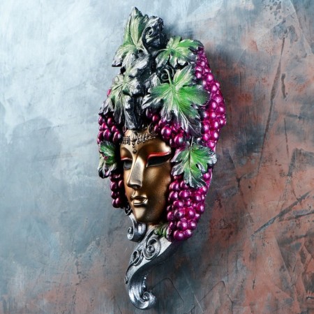 Venetian mask "Grape" gold, 30cm-1