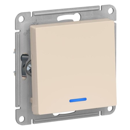 Switch Se Atlasdesign, 10 a, 1 key, IP20, hidden, backlight, beige, Atn000213-1