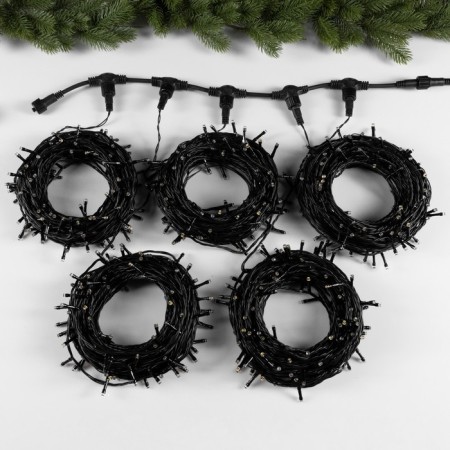 Girlyand "Clip-Light" 5 threads of 20 m, IP44, UMS, dark thread, 665 LED, glow warm white, flicker, 24 V in-1