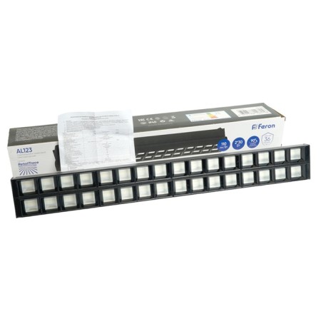 Snow -phase track lamp Feron AL123, IP40, LED, 2x30 W, 547x68x75 mm, Black color-6