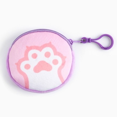 Baby plush backpack with a wallet "Cat with ice cream", 24*24 cm, lilac color-6