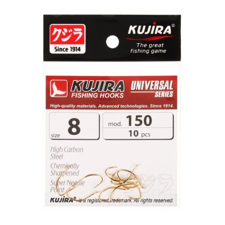 Hooks Kujira Universal 150, GO color, No. 8, 10 pcs.