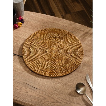 Rug -launched lane round rattan, 30x30x0.5 cm