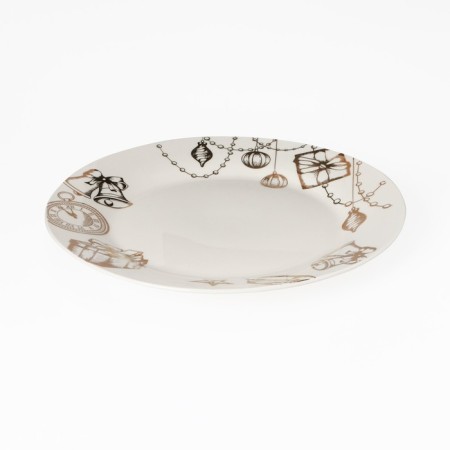 Porcelain dinner lunch share "Festive mood", D = 25.5 cm, white color-1