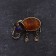 Brooch "Elephant", brass, amber